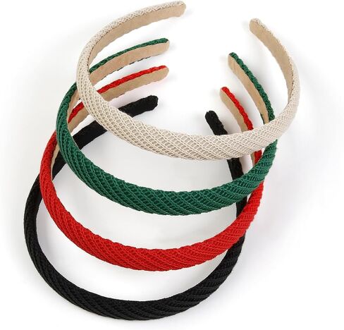 Headbands for Women Thin Knitted Hairbands Fashion Non Slip Headband for Women's Hair Cute Solid Colors Hair Accessories 4 PCS in Kuwait
