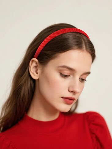 Headbands for Women Thin Knitted Hairbands Fashion Non Slip Headband for Women's Hair Cute Solid Colors Hair Accessories 4 PCS in Kuwait