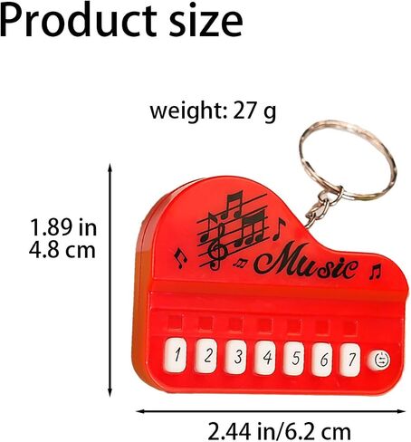 1 Pcs Red Micro Piano Keychain, Portable Keyboard Instrument, Mini Electronic with Lights, Pianos and Keyboards, Musical Instrument Accessories Gift, Car Keychain in Saudi Arabia