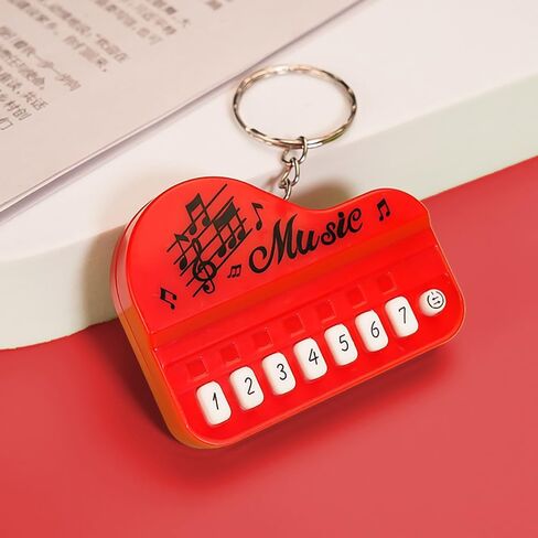 1 Pcs Red Micro Piano Keychain, Portable Keyboard Instrument, Mini Electronic with Lights, Pianos and Keyboards, Musical Instrument Accessories Gift, Car Keychain in Saudi Arabia