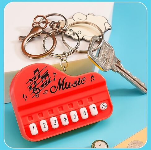 1 Pcs Red Micro Piano Keychain, Portable Keyboard Instrument, Mini Electronic with Lights, Pianos and Keyboards, Musical Instrument Accessories Gift, Car Keychain in Saudi Arabia