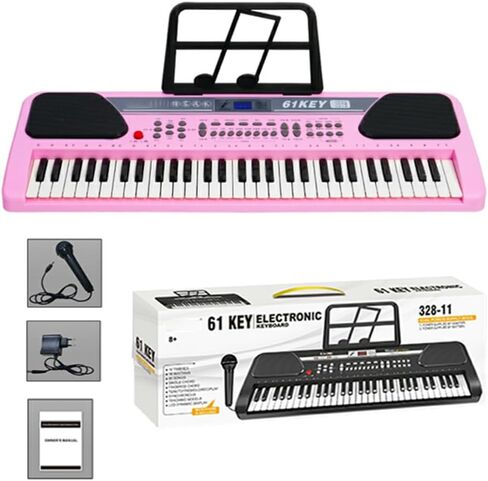 iMeshbean 61 Key Music Electronic Keyboard Electric Digital Piano Organ w/Stand Optional (Black keyboard with stand) in Saudi Arabia