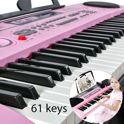 iMeshbean 61 Key Music Electronic Keyboard Electric Digital Piano Organ w/Stand Optional (Black keyboard with stand) in Kuwait