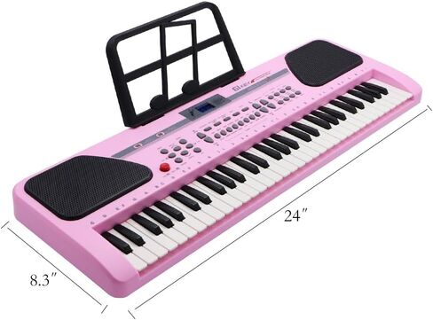iMeshbean 61 Key Music Electronic Keyboard Electric Digital Piano Organ w/Stand Optional (Black keyboard with stand) in Saudi Arabia