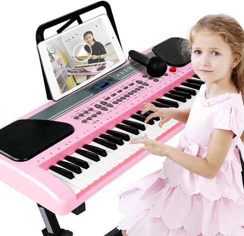 iMeshbean 61 Key Music Electronic Keyboard Electric Digital Piano Organ w/Stand Optional (Black keyboard with stand) in Kuwait