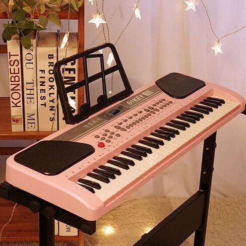 iMeshbean 61 Key Music Electronic Keyboard Electric Digital Piano Organ w/Stand Optional (Black keyboard with stand) in Kuwait