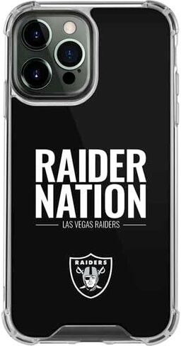 حافظة هاتف Skinit الشفافة متوافقة مع iPhone 13 Pro Max - تصميم شعار فريق NFL Las Vegas Raiders مرخص رسميًا in Saudi Arabia