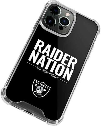 حافظة هاتف Skinit الشفافة متوافقة مع iPhone 13 Pro Max - تصميم شعار فريق NFL Las Vegas Raiders مرخص رسميًا in Saudi Arabia