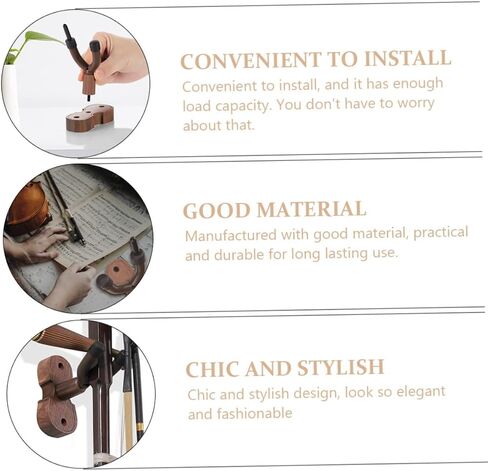 BESTonZON Wall Mount Violin Hook Hanger with Protective Surface Durable Hardwood Violin and Storage Rack for Stable Wall Mounted Instrument Display and Scratch Prevention in Saudi Arabia