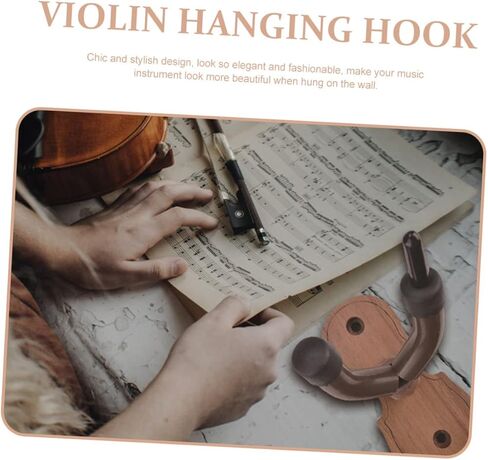 Milisten Wall Mounted Violin Hanger with Premium Walnut Base Durable String Instrument Storage Hook for Violin Erhu Easy Wall Rack Organizer for Home and Studio in Saudi Arabia