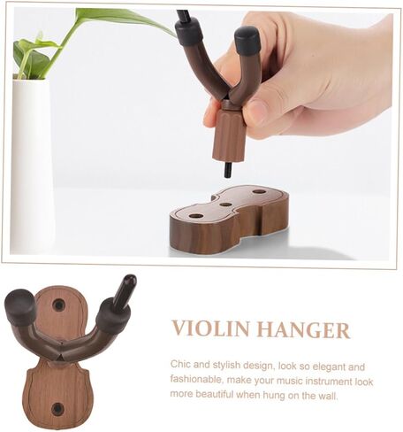 Milisten Wall Mounted Violin Hanger with Premium Walnut Base Durable String Instrument Storage Hook for Violin Erhu Easy Wall Rack Organizer for Home and Studio in Saudi Arabia