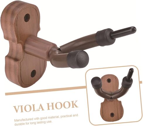 Milisten Wall Mounted Violin Hanger with Premium Walnut Base Durable String Instrument Storage Hook for Violin Erhu Easy Wall Rack Organizer for Home and Studio in Saudi Arabia