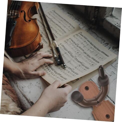 Milisten Wall Mounted Violin Hanger with Premium Walnut Base Durable String Instrument Storage Hook for Violin Erhu Easy Wall Rack Organizer for Home and Studio in Saudi Arabia