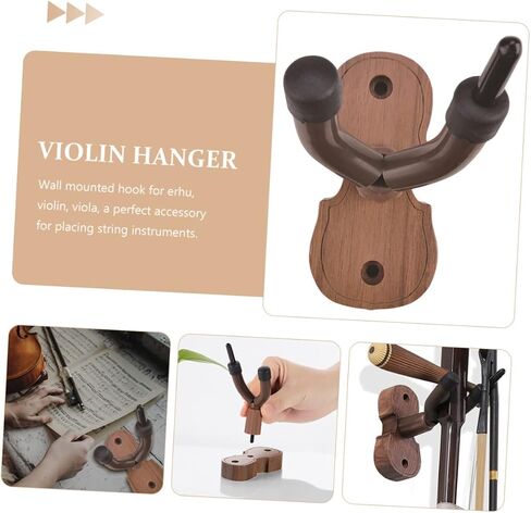 UPKOCH الكمان شماعات جدار جبل هوك مع قاعدة الجوز دائم آلة الموسيقى شنقا هوك للكمان Erhu مستقرة وسهلة التركيب رف الجدار لتخزين المنزل والاستوديو in Saudi Arabia