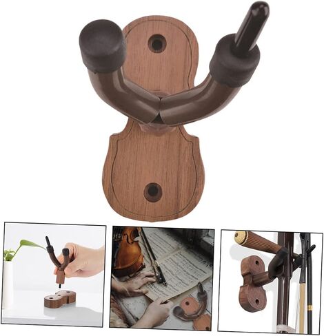 ibasenice Wall Mounted Music Instrument Hanger with Protective Surface Violin Erhu Hook Easy to Install Hardwood Rack for Secure String Instrument Display and Storage in Saudi Arabia