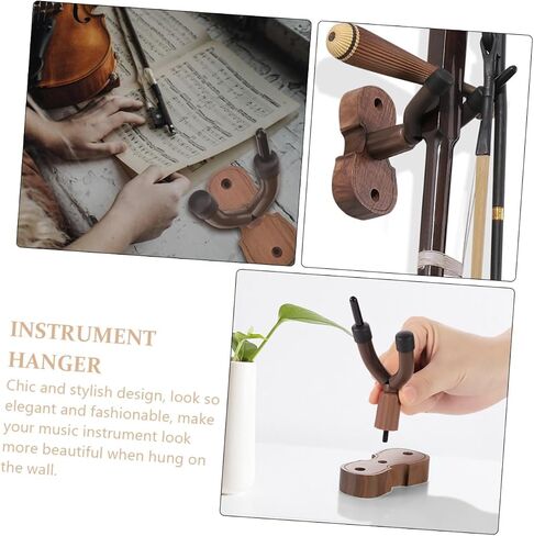 ibasenice Wall Mounted Music Instrument Hanger with Protective Surface Violin Erhu Hook Easy to Install Hardwood Rack for Secure String Instrument Display and Storage in Saudi Arabia