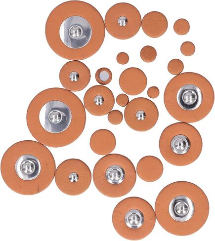 Eujgoov 26Pcs Saxophone Pads, Brown Sheepskin Sound Hole Resonator Sax Gasket Wind Instrument Parts(Alto Saxophone) in Saudi Arabia