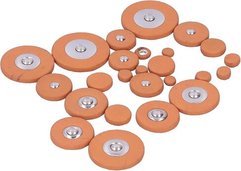 Eujgoov 26Pcs Saxophone Pads, Brown Sheepskin Sound Hole Resonator Sax Gasket Wind Instrument Parts(Alto Saxophone) in Saudi Arabia
