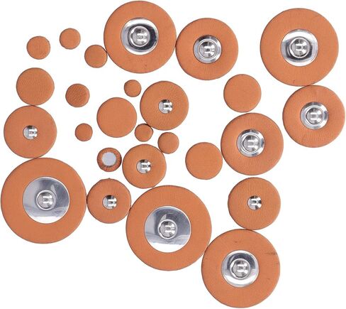 Eujgoov 26Pcs Saxophone Pads, Brown Sheepskin Sound Hole Resonator Sax Gasket Wind Instrument Parts(Alto Saxophone) in Saudi Arabia
