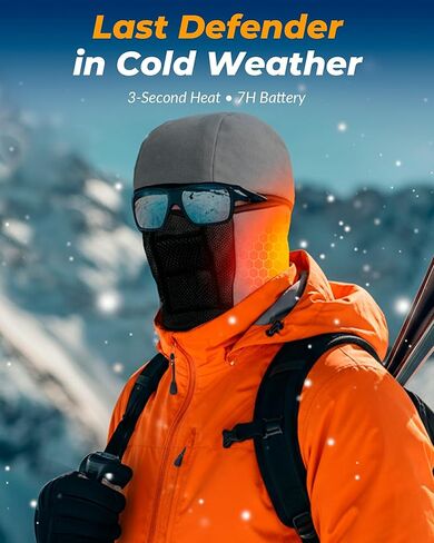 Graphene Heated Balaclava Gifts for Men Women 6000 mAh Battery Packs Intelligent Winter Cold Weather Gift in Saudi Arabia