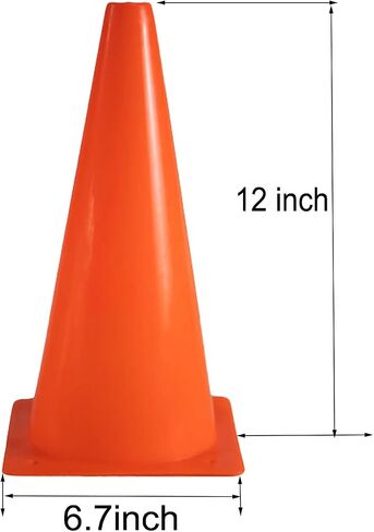12 Inch Traffic Training Cones, 12 Pack Cones Sports Training Agility Plastic Safety Parking Cones, Agility Field Marker Cones for Soccer Basketball Football, Outdoor Sport Activity in Saudi Arabia