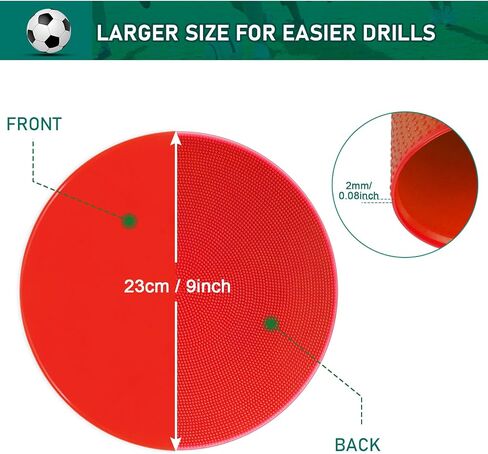 Poly Spots Spot Markers for Gym Floor 4.72inch 6inch 9inch 24Pcs Non-Slip Rubber Floor Dots Round Agility Markers Flat Cones for Sports Soccer Basketball PE Training, Dance, Classroom Activities in Saudi Arabia