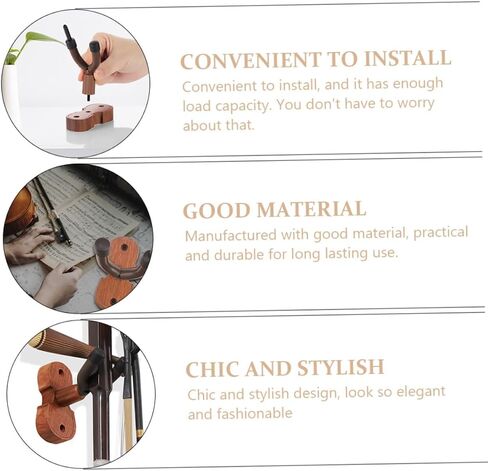 BESPORTBLE Wall-Mounted Violin Hook Adjustable Music Instrument Hanger for Violin and Viola Sturdy Storage Holder Easy Installation for Home and Studio in Saudi Arabia