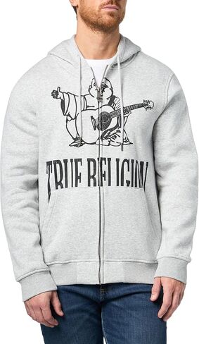 True Religion Men's Crackle Zip UP Hoodie in Saudi Arabia
