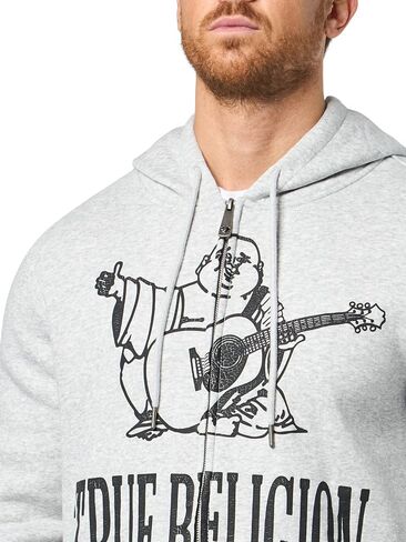 True Religion Men's Crackle Zip UP Hoodie in Saudi Arabia