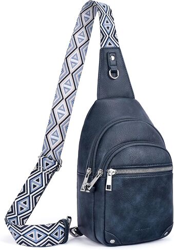 Anti Theft Crossbody Bags for Women Travel Chest Sling Bag Leather RFID Purse Fanny Pack Beige in Saudi Arabia