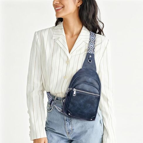 Anti Theft Crossbody Bags for Women Travel Chest Sling Bag Leather RFID Purse Fanny Pack Beige in Saudi Arabia