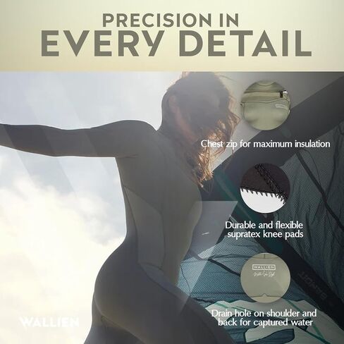 Wallien Nikki Van Dijk Women's Full Wetsuit Japanese Limestone Neoprene, for Surfing, Kitesurfing, Windsurfing in Saudi Arabia