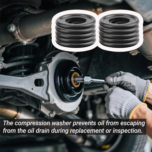 10PCS Oil Drain Plug Gasket, M12 Rubber Car Sealing Gasket Replace OEM#12616850, Engine Oil Pan Crush Washers Compatible with Buick Cadillac GMC Chevrolet (M12) in Saudi Arabia