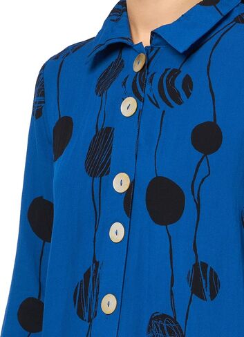 Ali Miles Women's Printed Woven Crinkle Button Front Tunic in Saudi Arabia