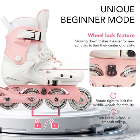 Inline Skates for Kids Girls Boys with Light-Up Wheels,Adjustable Size Suitable for Beginners Roller Skates Blades for Women, Girls and Adult in Saudi Arabia