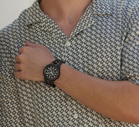 Watch Classic Classic Diamond Diamond 6 chartz Watch ، تاريخ التقويم ، علامات مضيئة ، 100 متر مقاومة للماء ، 44 ملم: 96d138 in Kuwait