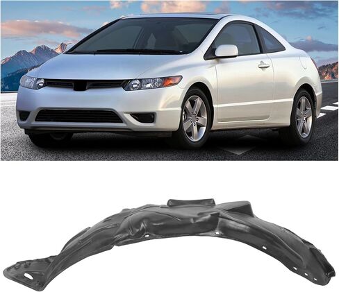 Hecasa Front Inner Fender Liner متوافق مع 2006-2011 Honda Civic Coupe 2-Door Splash Shield Presention for HO1250106 HO1251106 74101SVAA00 74151SVAA in Kuwait