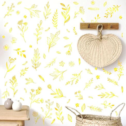 كازوفا الأزهار ورقة الجدار شارات ملصقات الجدار البرية الأسود باقة النباتات النباتية أوراق الجدار ملصقات قشر وعصا زهور جدار الزهرة الصفقات للأطفال غرفة نوم غرفة الحضانة in Kuwait