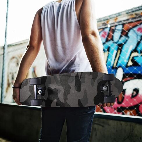 Black Camouflage Skateboard Grip Tape, Bubble Free Sandpaper Anti-Slip Grip Tape for Skateboard, Longboard, Roller Board, 33 x 9 Inch in Saudi Arabia