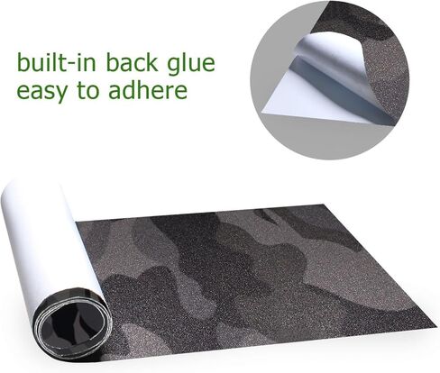 Black Camouflage Skateboard Grip Tape, Bubble Free Sandpaper Anti-Slip Grip Tape for Skateboard, Longboard, Roller Board, 33 x 9 Inch in Saudi Arabia