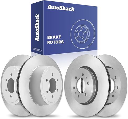 AutoShack Black Hat Drilled and Slotted Brake Rotors Front and Rear Brake Rotor Replacement Kit for 2010-2011 Ford F-150 3.5L 3.7L 4.6L 5.0L 5.4L 6.2L V6 V8 4WD AWD RWD PR64113PR64155 in Saudi Arabia