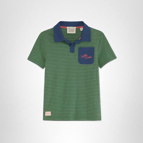 Scotch & Soda Boys' Classic Polo, Short Sleeve Collared Shirt, Embroidered Logo in Saudi Arabia