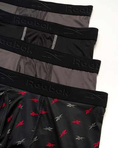Reebok Men's Boxer Briefs - 8 Pack Performance Mens Underwear Boxer Briefs with Fly Pouch - Athletic Underwear for Men (S-XL), Size X-Large, Blue/Navy/Grey/Print in Saudi Arabia