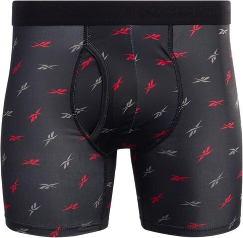 Reebok Men's Boxer Briefs - 8 Pack Performance Mens Underwear Boxer Briefs with Fly Pouch - Athletic Underwear for Men (S-XL), Size X-Large, Blue/Navy/Grey/Print in Saudi Arabia