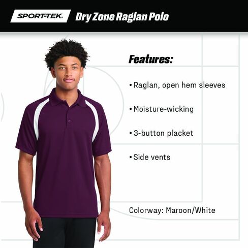 SPORT-TEK Men's Dry Zone Colorblock Raglan Polo in Saudi Arabia