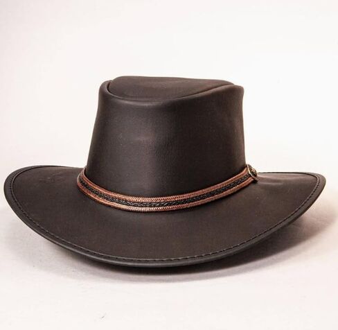 American Hat Makers Midnight Rider Bravo Leather Cowboy Hat for Men & Women Weatherproof Boho Hat in Kuwait