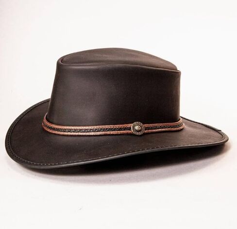 American Hat Makers Midnight Rider Bravo Leather Cowboy Hat for Men & Women Weatherproof Boho Hat in Kuwait