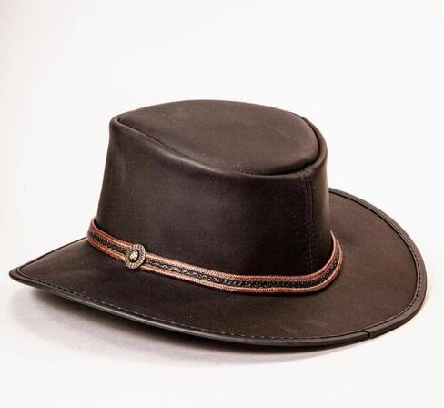 American Hat Makers Midnight Rider Bravo Leather Cowboy Hat for Men & Women Weatherproof Boho Hat in Kuwait