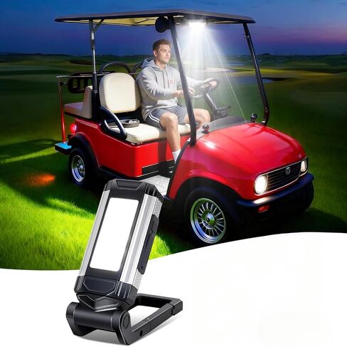 Golf Cart Lights with Magnetic Charging & 360° Rotation - LED Dome Light Accessories Featuring Hook/Carabiner, 7 Modes, Power Bank - for Camping, Hunting in Saudi Arabia
