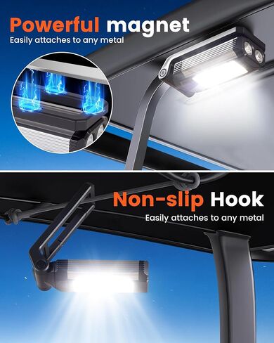Golf Cart Lights with Magnetic Charging & 360° Rotation - LED Dome Light Accessories Featuring Hook/Carabiner, 7 Modes, Power Bank - for Camping, Hunting in Saudi Arabia